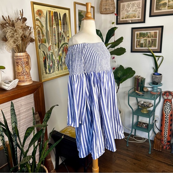 Torrid Blue Stripe Smocked Skater Dress - Picture 5 of 10
